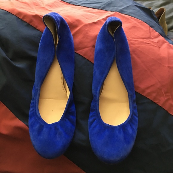 J.Crew Emma suede scrunch flats size 7 - blue suede - Picture 2 of 12